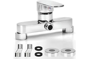 Apkezel Miscelatore Doccia, Miscelatore Doccia Esterno, Rubinetto Doccia con Cartuccia Ceramica, Miscelatore per Doccia Cromato con Bocca G ½, Miscelatore Monocomando a Parete