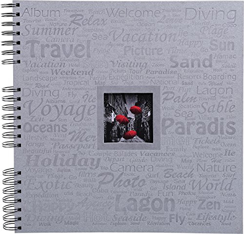 Exacompta 16814E Momento Album Photos à Spirales 60 Pages Carton/Papier Gris 32,5 x 32,2 x 2,8 cm