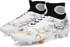 Donbest Crampons de Football Homme Chaussures de Football High Top Antidérapant Spike Professionnel Athlétisme Chaussure de Foot Enfant