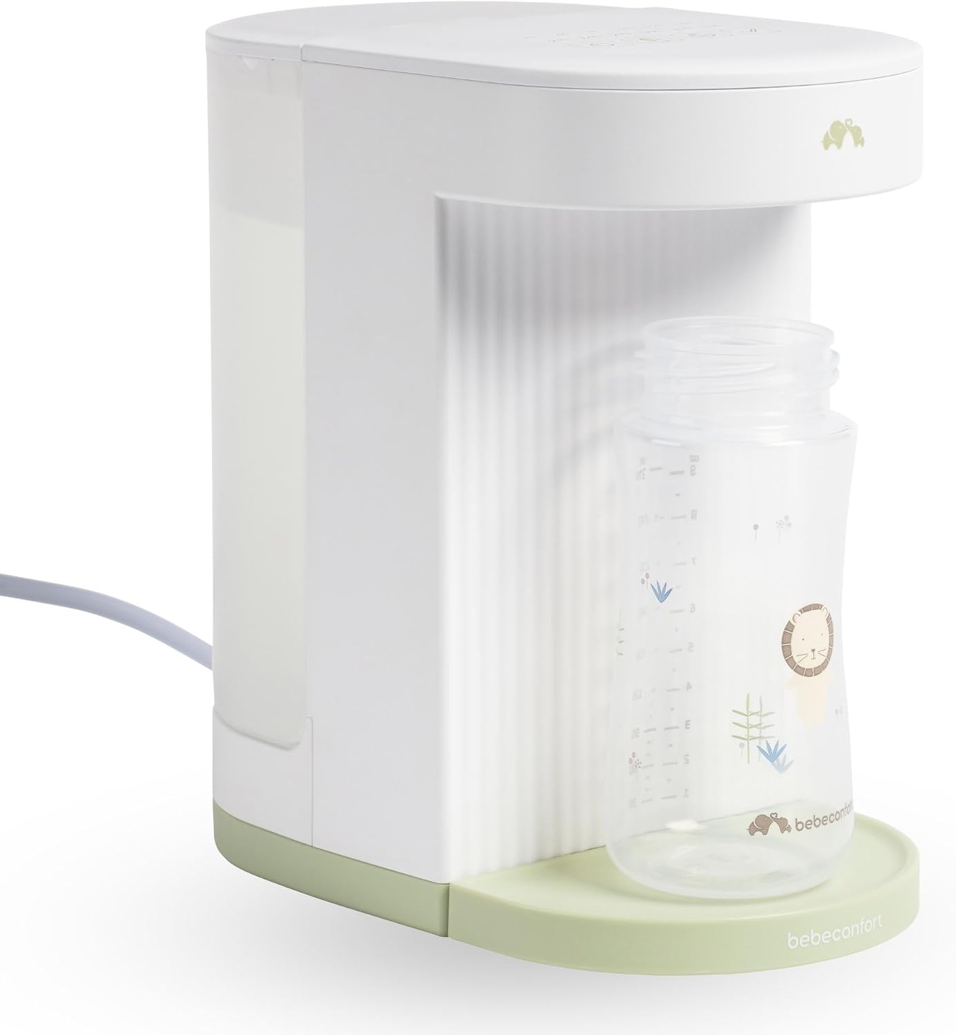 Bebeconfort Preparador Biberones Instantáneo, Temperatura Precisa En Segundos, Silencioso, Calentador Rápido de Biberones, Dispensador Agua (80°C), Depósito 1,1l, Memoria, Autolimpiable, Compacto