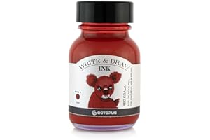 OCTOPUS FLUIDS Octopus Write and Draw Ink 388 Red Koala, encre imperméable pour écrire et dessiner, encre de calligraphie, encre de dessin résistante à la lumière pour stylo plume, stylo en verre, pinceau, 50 ml