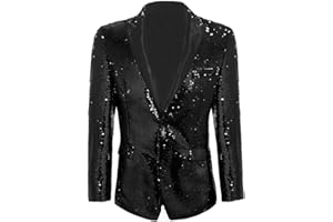 Susenstone Costumes De NoëL ÉLéGant Mode Paillette Vintage Blazer Slim Fit pour Mariage Party Banquet Danse DiscothèQue