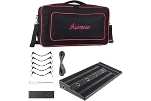 Glorlliant RPB-1BK Gitarren-Pedalboard, 50 x 27 x 13 cm, große Kapazität, mit eingebautem Netzteil, Tragetasche, Montageband, 1,1 kg