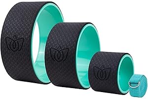 Florensi Rueda de yoga (paquete de 3), rodillo de espalda para relajación muscular, estiramiento de la rueda trasera para alivio del dolor, dolor de espalda, mensajes, círculo de yoga
