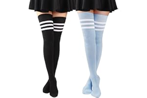 DRESHOW Ekstra Długie Bawełniane Pończochy Uda Plus Size Długie Pończochy Podkolanówki dla Kobiet