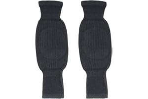 FAKEFACE Genouillère d'hiver Unisexe Laine Genouillères en Cachemire Chaud Kneepad Double Epaississant Anti-glissement Protège Genou Anti-froid, Douce, Respirant, Thermique pour Sport Santé Fitness-Gris Foncé