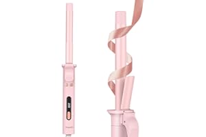 TERVIIIX Revolutionärer Automatischer Rotierender Lockenstab, LONG Barrel Professioneller Lockenstab für kleine Locken, 19MM Keramiktrommel mit Arganöl und Keratin, 9 Heizstufen, Rosa