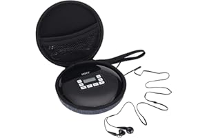 CCHKFEI Borsa per lettore CD durevole portatile Custodia da viaggio rigida compatibile con lettore CD HOTT 511/611/711 / 611T Lettore Compact Disc personale, cuffie, cavo USB e AUX