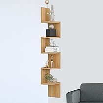 Mensola Angolare A Ventaglio Vasemouh - 5 Ripiani In Ferro E Lino | Per Soggiorno, Camera O Bagno