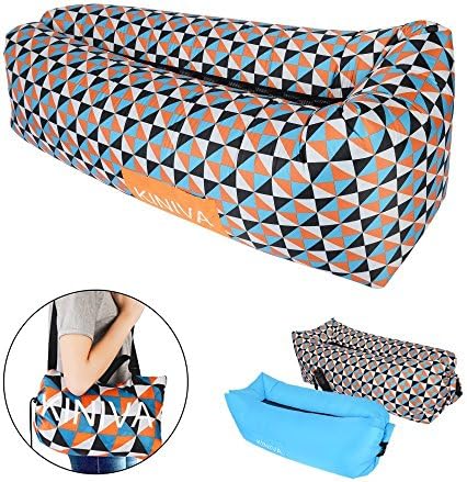 Inflatable Lounger Sofa, KINIVA Air Sofa Bed Lounger Hammock, Blow Up Waterproof Pool Couch Lounge, Air Filled Beach Portable Camping Sleeper Bag Loungers