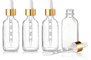 Parfumlism 4 Stück 30ml Klare Tropfflaschen mit Skala–Pipettenflaschen mit Glas-Messpipette für Tinkturen, Liquids, ätherische Öle