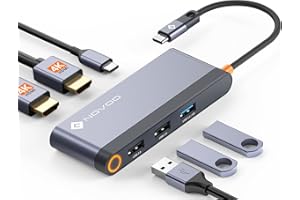 NOVOO USB-C Docking Station - Dual Monitor HDMI Adapter, 100W PD, 4 USB Ports, Thunderbolt 3/4 Dock for Dell, HP, Lenovo, Asus, MacBook Pro