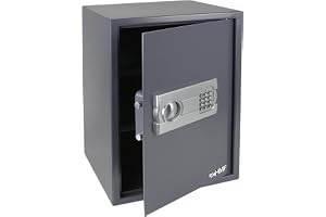 HMF 4612512 säker kassaskåp elektroniskt lås 50,0 x 35,0 x 31,0 cm kolgrå