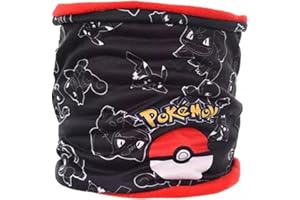 Pokémon Pikachu Écharpe tube pour enfant garçon | Écharpe polaire chaude | Écharpe d'hiver douillette avec motif Pikachu | Cache-cou doux pour l'école et les loisirs