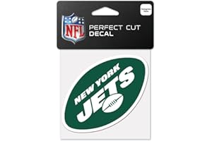 Wincraft NFL New York Jets 63060011 - Calcomanía de color de corte perfecto, 4 x 4 pulgadas, color negro