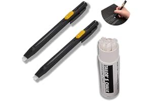 QINZIEN 2pcs Heat Erasable Fabric Markers for Sewing with 20 Replacement Refills,Heat Erasable Tailors Chalk,Replaceable Refill Fabric Chalk,DIY Fabric Pens Sewing,Tailors Chalk Pencil,Chalk Pen,Fabric Pencil
