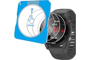 Yenwen Ochraniacz ekranu do Garmin Forerunner 255/255 Music z ramą montażową, 3 sztuki twardości 9H szkło hartowane, odporne na zarysowania szkło hartowane