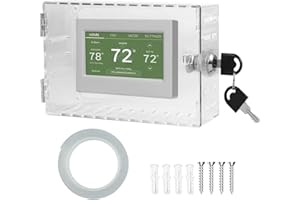 NEW_SOUL Transparent Thermostat Box With 2 Keys - Universal Acrylic Protective Cover Guard Box Wall Mounted for Restaurants, Wall AC Panel, School