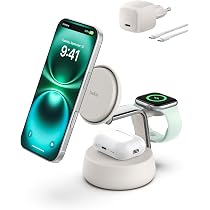 Belkin UltraCharge Qi2 Ladestation 2-in-1 – 25W, MagSafe Kompatibel, Mit 45W-Adapter & USB-C