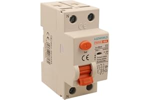 A2ZWORLD Interruttore Differenziale Puro Tipo A 30mA 40A, RCCB Classe A 30mA 2P, 1P+N 2 Poli 6kA 220V, Occupa 2 Moduli DIN
