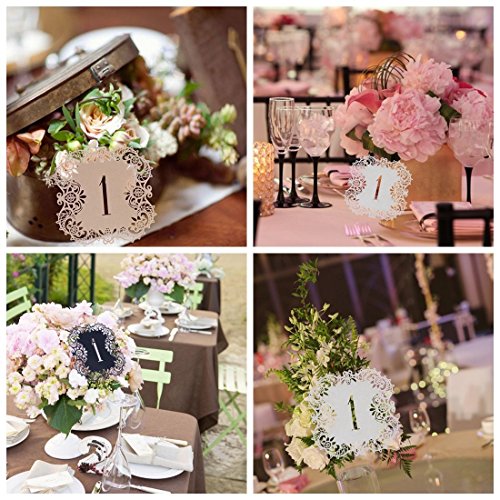 hyalinität & Dora Hochzeit Tisch Zahlen 1–20 Tischkarten für Hochzeit oder Party oder Event - 6