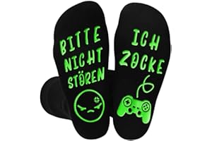 QZOSZ Ostergeschenke Erwachsene Gaming Socken mit Spruch Bitte Nicht Stören Ich Zocke, Zocken Geschenke für Männer zum Geburtstag Lustige Socken Herren 43-46, Coole Sachen für Teenager Jungs Mädchen Gamer