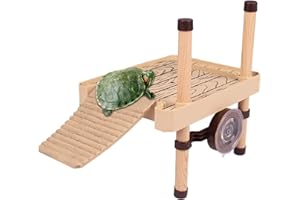 CHSEEO Piattaforma basking di Tartaruga, Piattaforma Tartaruga con Scala, Piattaforma Galleggiante Rettili, Galleggiante Isola Tartaruga, Decorazione per Acquario per Piccoli Animali Domestici(Piccolo)
