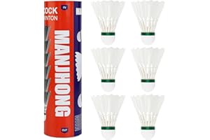 MANJHONG Badminton Feather Shuttlecocks with Great Flight Stability & Good Durability for Recreational Play Racket Sports