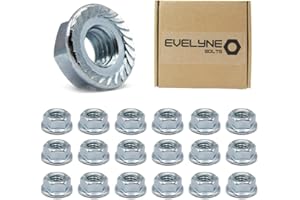 M8 Serrated Flange Hex Nuts - 8mm Steel (Pack of 20) Evelyne