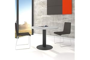 WEBER BÜRO Optima - Tavolo rotondo per riunioni, colore: grigio chiaro, diametro 100 cm