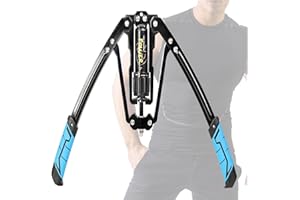 XJYMCOM Chest Exerciser, 10-200kg Hydraulic Power, Adjustable Torsion Arm Strength Trainer, Black Steel, Strength Training Equipment for Arm, Chest, Bicep, Shoulder