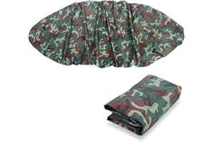 Eddwiin Cubierta de Almacenamiento de Kayak,4.5m Cubierta de Almacenamiento de protección Solar UV Resistente al Agua para Canoa de Kayak de 3.6-4m(Camuflaje de Flores Grandes)