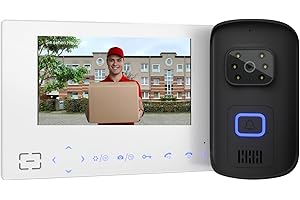 Goliath® Funkklingel mit Kamera & Gegensprechanlage [MIT Monitor] - Türklingel mit Kamera & Monitor - Doorbell Camera - Video Sprech - & Klingelanlage mit Türöffner - Videotürklingel ohne Kabel