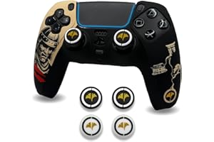 ElitePlay Samurai Ghost of Yotei Cover Protettiva Antiscivolo in Silicone per Controller PS5, Custodia Morbida in Gomma per Controller Wireless PS5 Con Set di Grip per Il Pollice