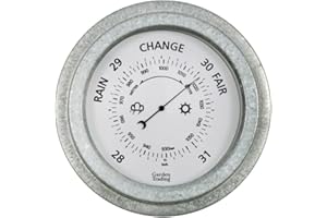 Garden Trading St Ives Barometer Crafted in Galvanised Steel | Indoor And Outdoor Use | Depth 5 X Diameter 22cm