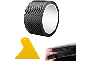 CARRENEU Vinilo Coche,Fibra de Carbono,Vinilo Fibra Carbono,Viene con Raspador Grande,Impermeable,Resistente SL Desgaste y a Los Arañazos,Adecuado para Alféizares de Ventanas,Baúles,Etc(10 Cm * 6 M)