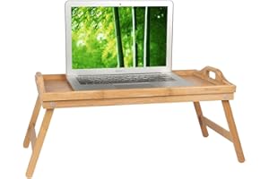 ARTMEER Mesa de cama con patas plegables, sirve el desayuno en la cama o úsalo como mesa de TV, bandeja de computadora portátil, bandeja de aperitivos