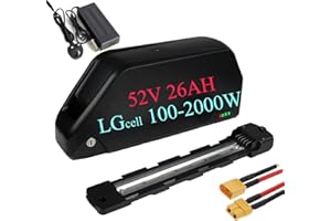 HXRFOAK (UK) Ebike battery 52V 26AH LGcell Long Range Lithium electric bike battery for 2000W 1500W 1000W 750W 500W Motor, Ebike conversion kit