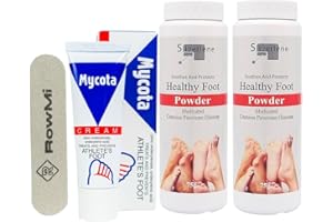 ROWMI Athletes Foot Treatment, Includes Athletes Foot Cream (1x 25g) & Healthy Foot Powder (2X 75g) Including Nail File