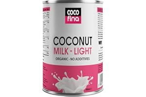 Cocofina Organic Coconut Milk Low Fat Gluten Free Unsweetened Dairy Free BPA Free Can No Xanthan Gum or Additives Just 46% Coconut & Water Keto Diet Friendly 400ml – (Pack of 6)