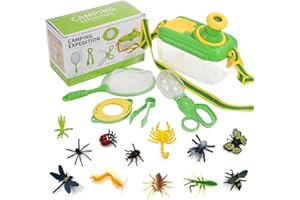 JOAASU Bug Hunting Kits for Children, Bug Catcher for Kids with 12 Fake Insects, Outdoor Explorer Kit for Children, Bug Catcher Insect Catching Set, Outdoor Exploration Toys Gift for Boys Girls