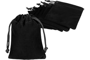Shintop 10pcs Velvet Drawstring Bags, 8x10cm Velvet Pouches for Jewelry Gift Packaging (Black)