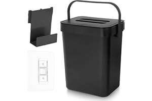 Yesaler Komposteimer für die Küche Kleiner Biomülleimer Küche Hängend Mülleimer 3L Abfalleimer mit Deckel für Zuhause Schwarz