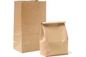 Sosayet 50 pezzi Borse Carta Kraft,30 x 20 x 12,5 cm sacchetti di carta grandi,Sacchetto di Carta per Alimenti,confezioni regalo per la festa di compleanno di Natale,festa di compleanno per bambini