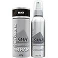 Super Million Hair 40g Set (1 x 40g Hair Building Fibres & 1 x 165ml Hard Mist) - No.1 Black