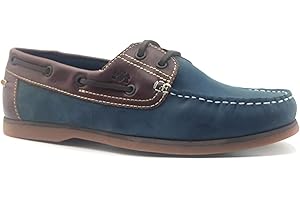 Catesby Mens Boat Shoes Genuine Leather Lace Up Deck Yachting Smart Casual Loafers (Navy/Brown Nubuck, UK Footwear Size System, Adult, Men, Numeric, Medium, 10)