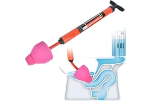 KYSUN High Pressure Toilet Unblock Toilet Plunger Air Plunger with Flexible Rubber Poartable Sink Plunger One Shot Toilet Pipe Plunger Sewer Dredge Cleaning Tool for Toilet Floor Drain Clogged Pipe Plunger