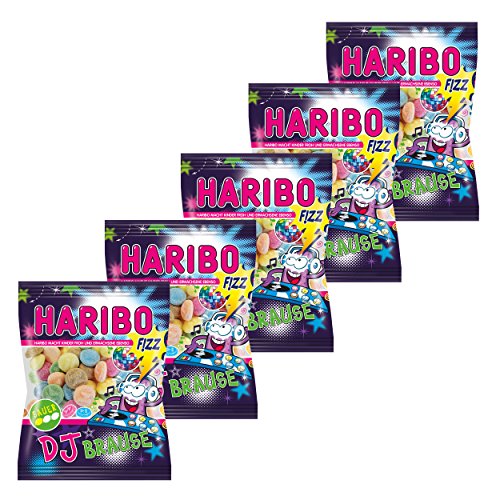 Haribo Dj Brause, 5er Pack, Gummibärchen, Weingummi, Fruchtgummi, Im Beutel, Tüte