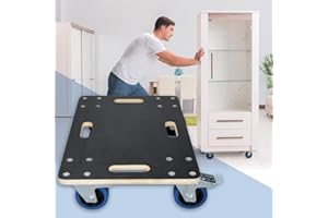 ECD Germany Carrello da Trasporto Mobili Elettrodomestici - 40x60 cm - Portata Carico max. 800 kg - Piattaforma Girevole Pedana con Ruote in Gomma Base Mobile Sposta Carichi Pesanti Trasloco con Freni