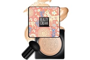 YIYUANIJI Mushroom Head Air Cushion CC Cream - Air Cushion CC Cream, Mushroom Head Foundation/Long Lasting Nude Matte Concealer, Oil Control/Moisturizing BB Cream Makeup Natural#01